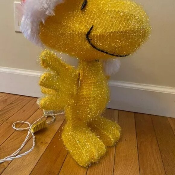 Peanuts 18" Pre Lit Woodstock with Santa Hat Outdoor Holiday Yard Art - Picture 2 of 6